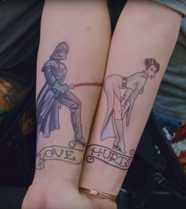 600x673, 192 Kb / дарт вейдер, принцесса лея, тату, love hurts