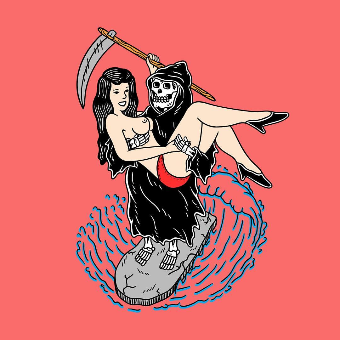 1080x1080, 78 Kb / смерть, коса, камень, сёрфинг