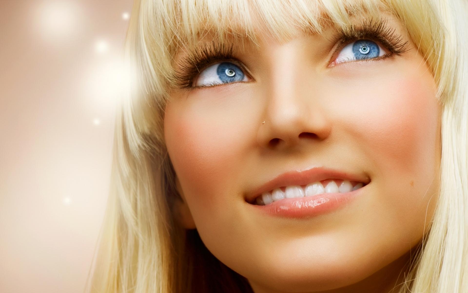 1920x1200, 479 Kb / блондинка, пирсинг, голубые глаза