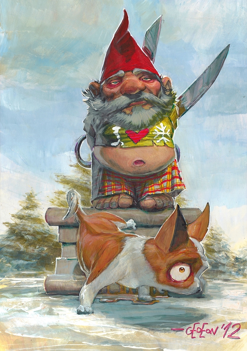 832x1181, 634 Kb / чихуа-хуа, гном, ножницы, постамент, месть, danielgrzeszkiewicz