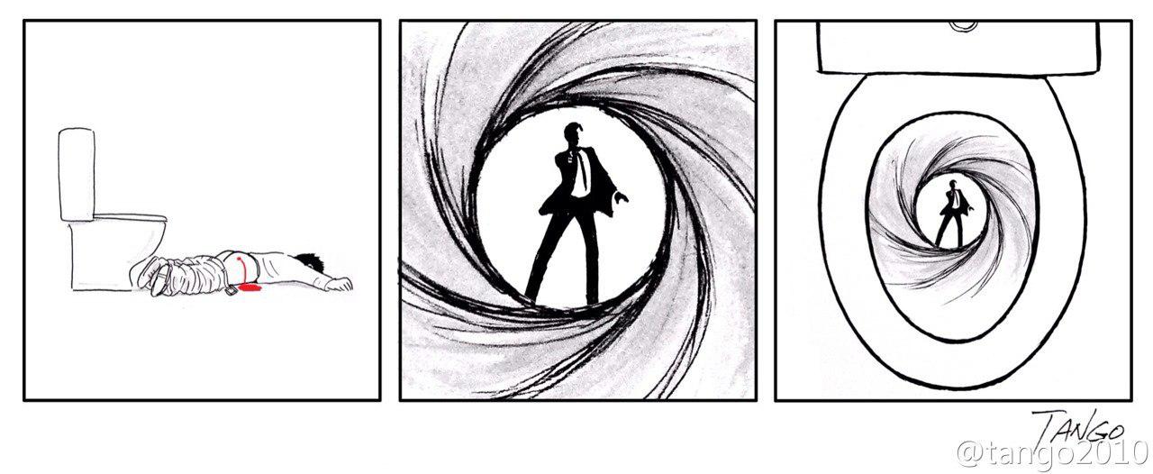 1280x526, 89 Kb / бонд, унитаз, убийство, заставка, танго