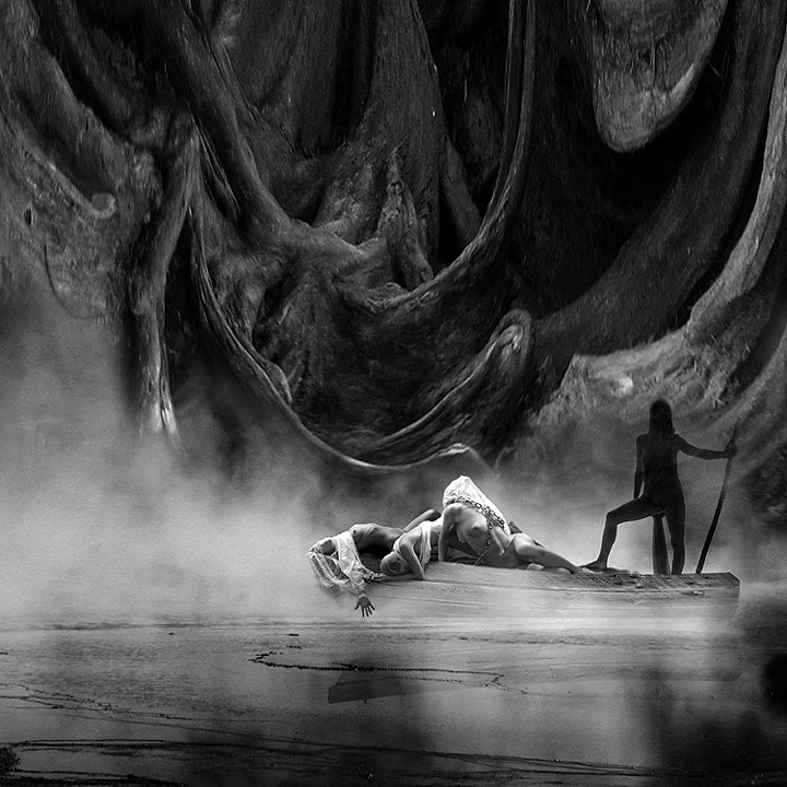 720x720, 160 Kb / скалы, река, лодка, мертвые, перевозчик, Намтарру