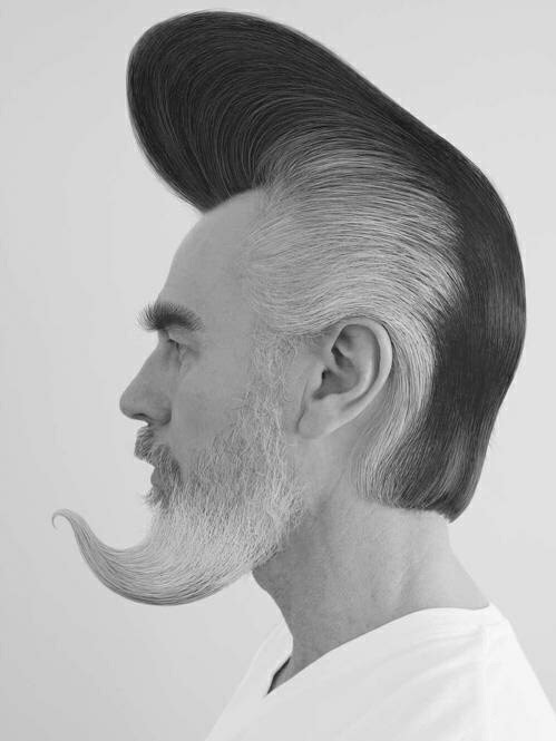 499x665, 37 Kb / волосы, борода, прическа, профиль, ч/б