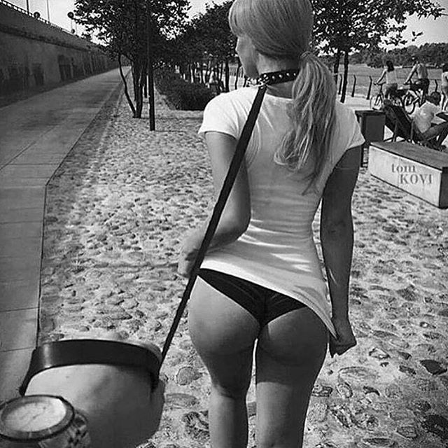 640x640, 97 Kb / деревья, попа, майка, рука, часы, ошейник, поводок, прогулка, ч/б