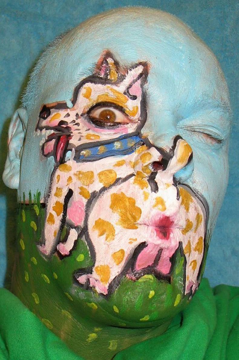 790x1188, 136 Kb / рисунок, собака, лицо, жопа, бодиарт