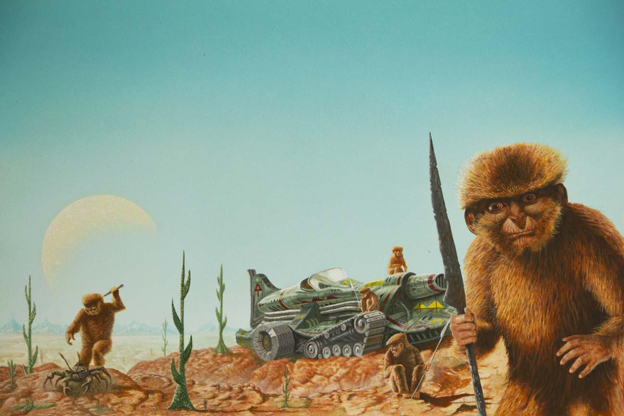 1280x853, 251 Kb / обезьяны, скорпион, краб, копье, корабль