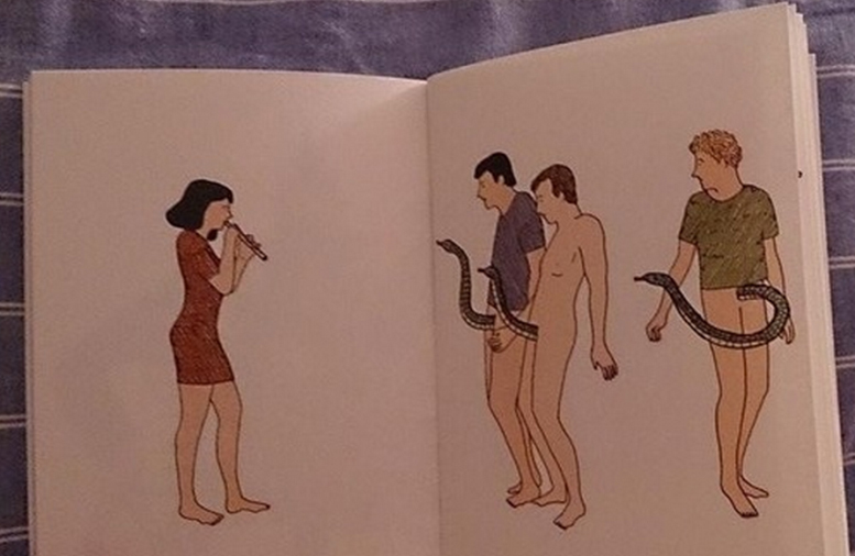 777x506, 171 Kb / рисунок, змеи, дудочка