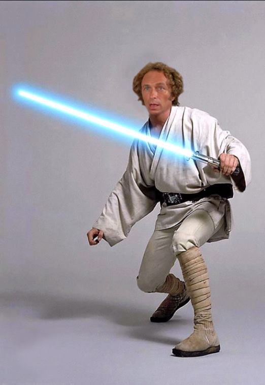 522x758, 36 Kb / Пьер Ришар, джедай, Люк Скайуокер, световой меч, укол зонтиком