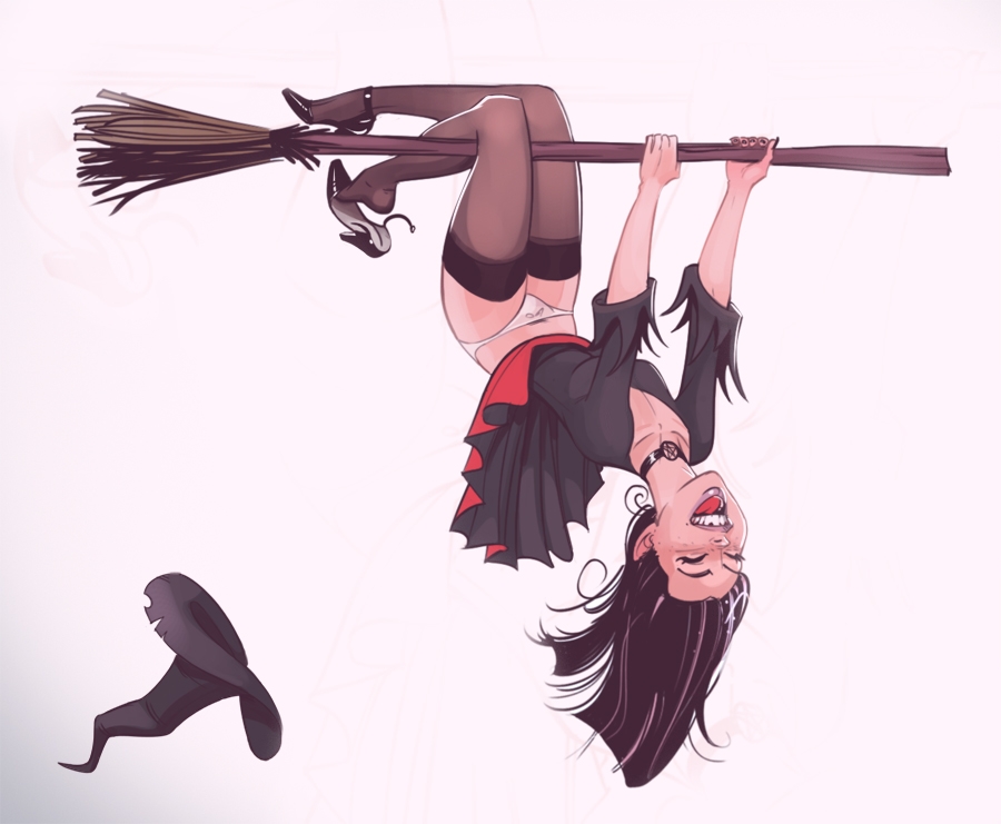 900x741, 196 Kb / ведьма, шляпа, метла, glooh, Глухов