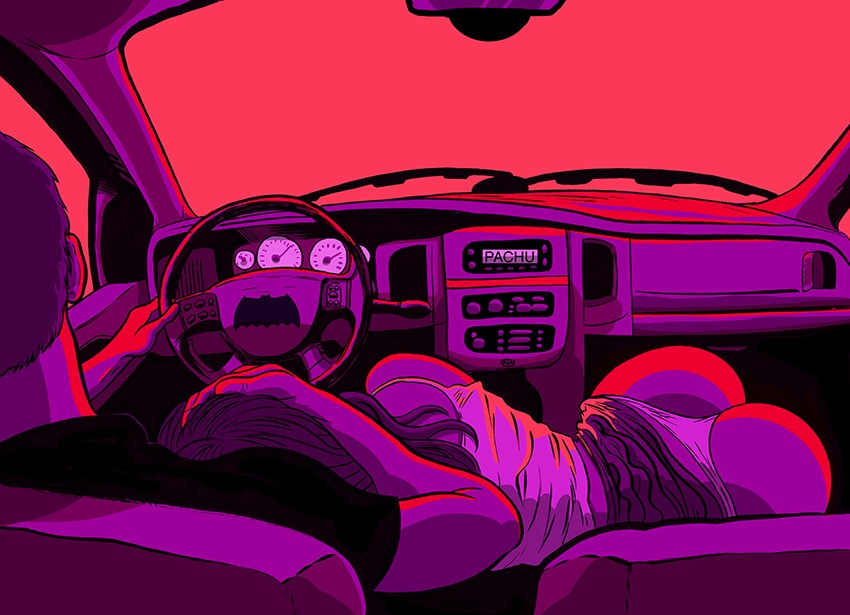 850x615, 124 Kb / бэтман, авто, минет, рисунок