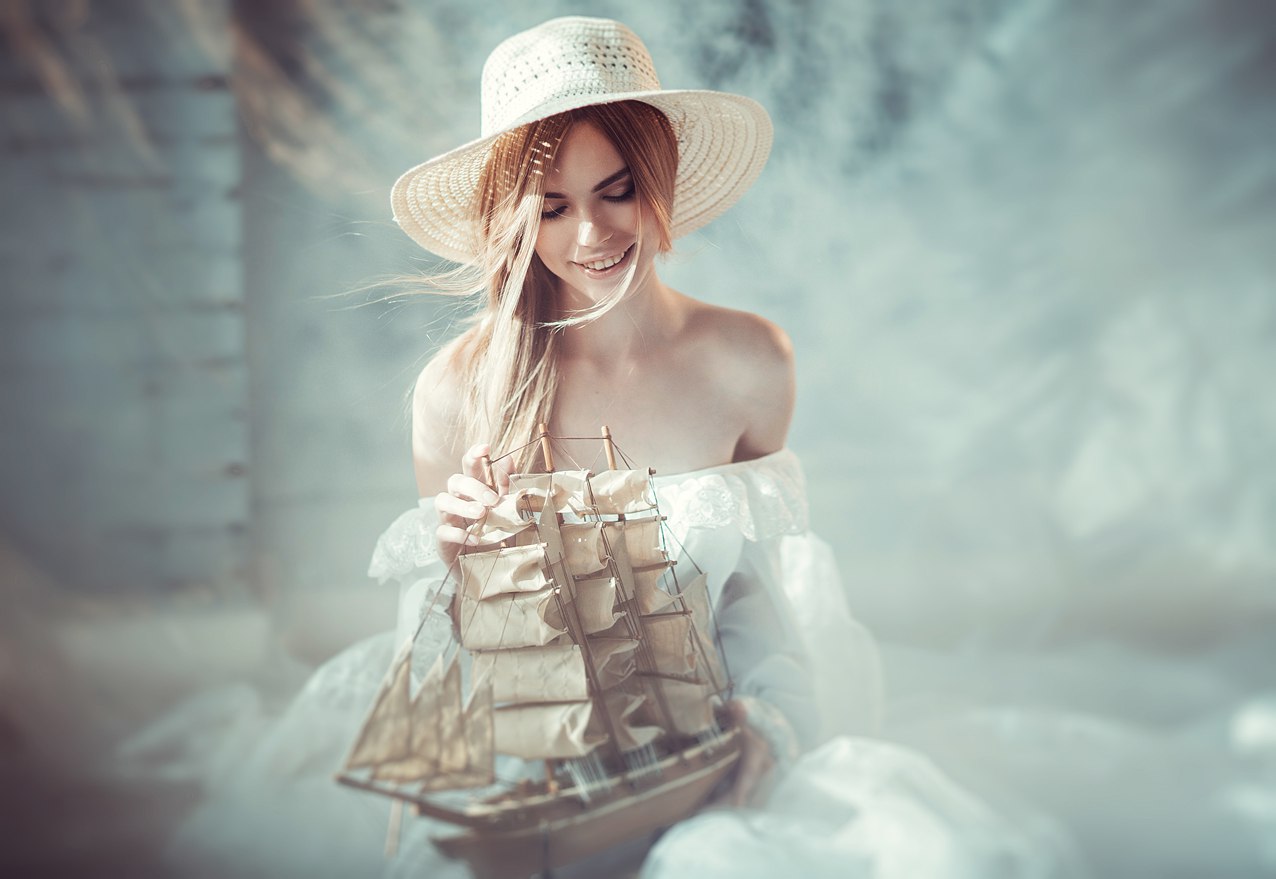 1276x879, 102 Kb / Анастасия Дитмар, кораблик, девушка, шляпа