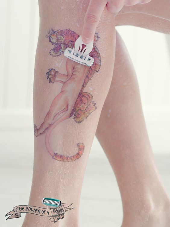 564x753, 47 Kb / Нога, бритва, тигр, бритьё