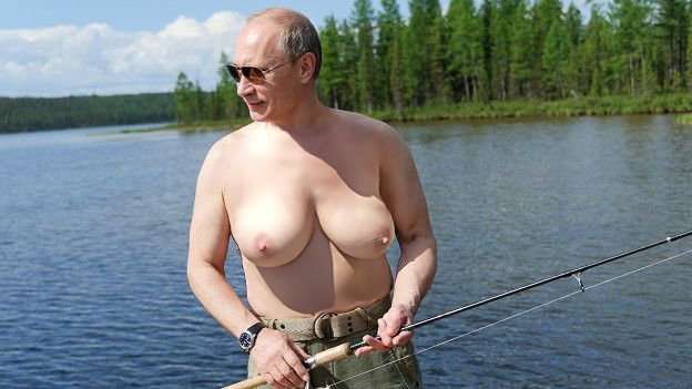 624x351, 43 Kb / путин, спиннинг, сиськи, политота, фотошоп