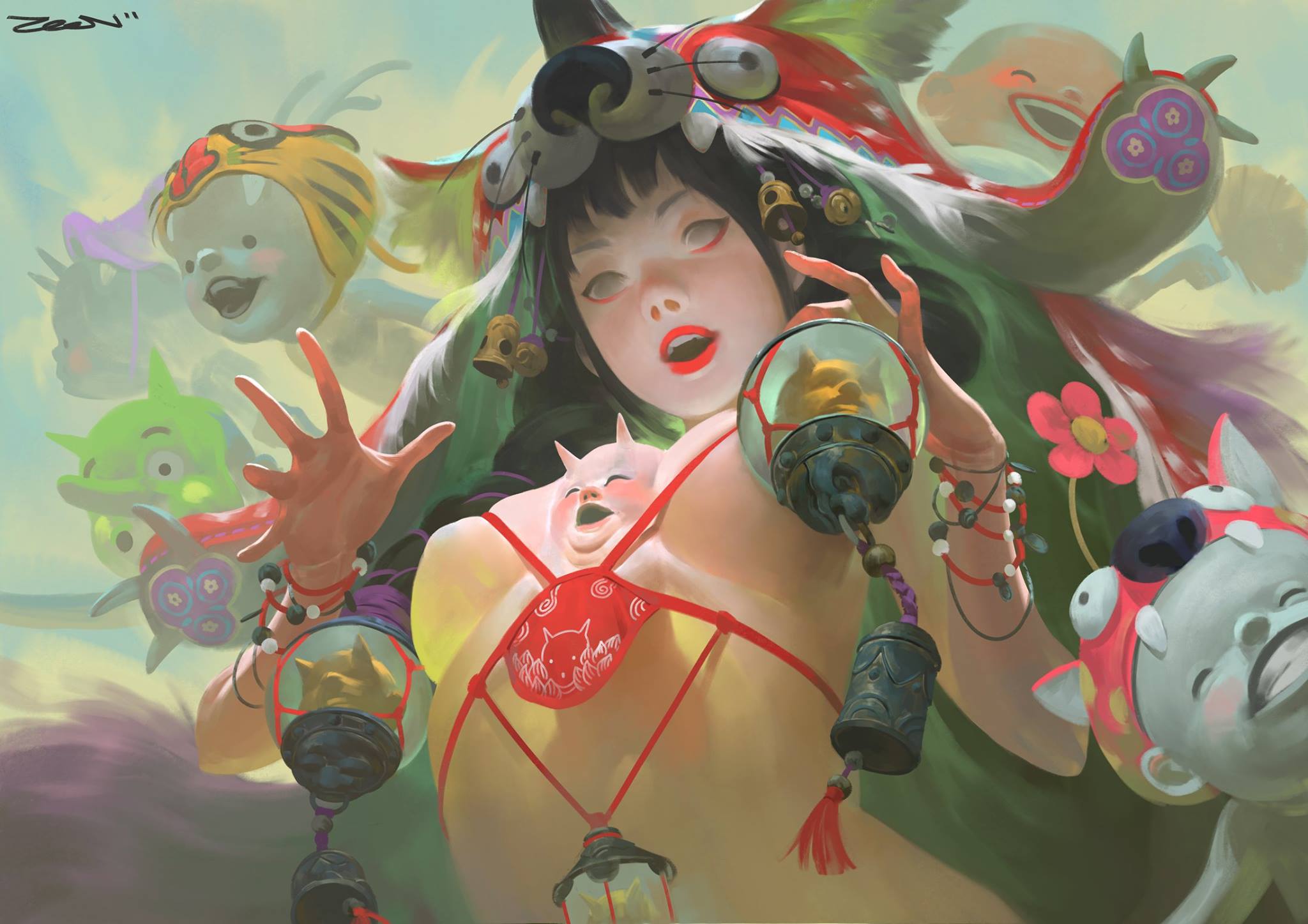 2048x1447, 202 Kb / богиня, демоны, Zeen Chin