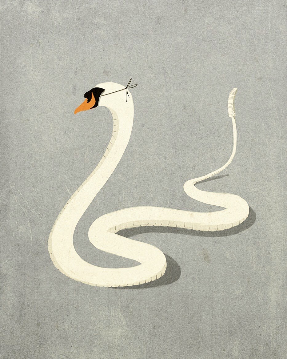 933x1166, 299 Kb / лебедь, змея, маска