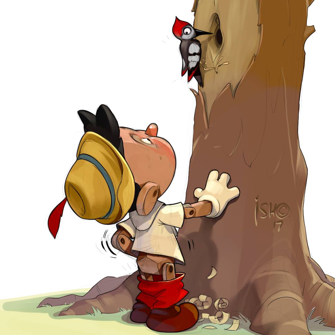 1080x1080, 87 Kb / Пинокио, дупло, дятел, Ишмаев Сергей