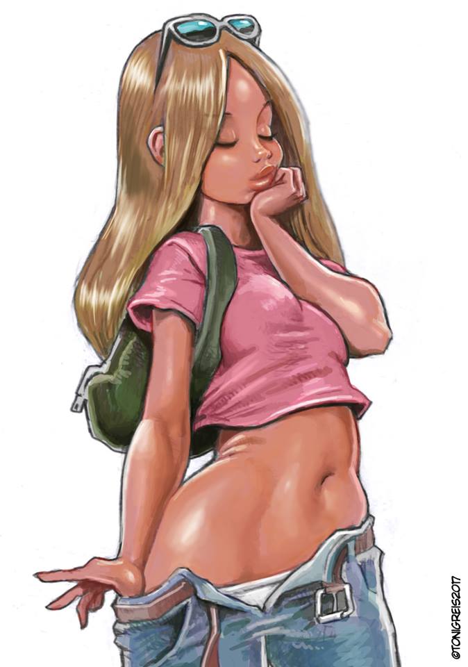 674x960, 58 Kb / блондинка, джинсы, рюкзак, Toni Greis