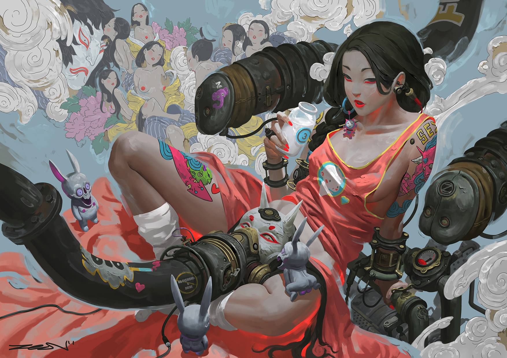 1754x1240, 282 Kb / богиня, демоны, Zeen Chin