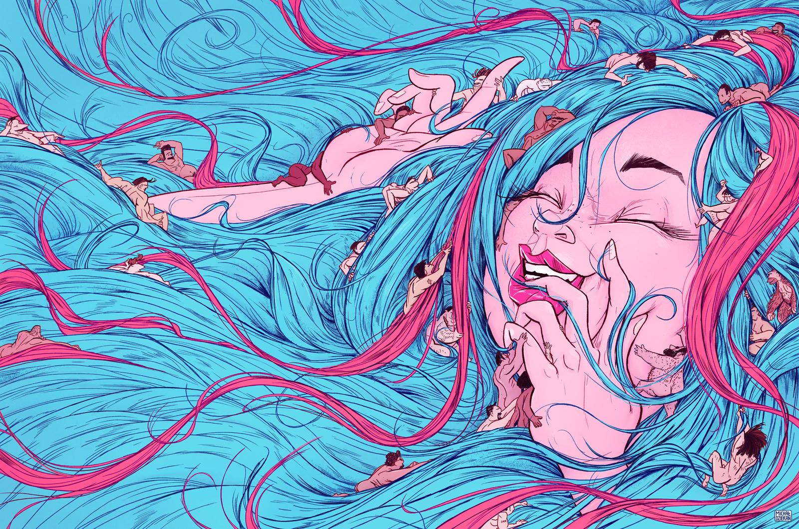 1600x1059, 470 Kb / волосы, мужики, голова, улыбка, Michal Dziekan