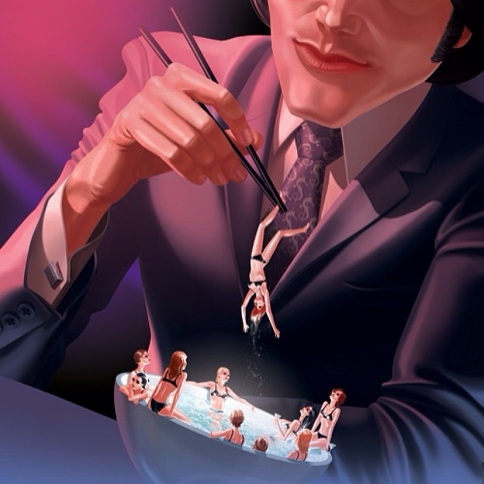 960x960, 129 Kb / миска, запонки, галстук, десять, девушки, висит, палочки