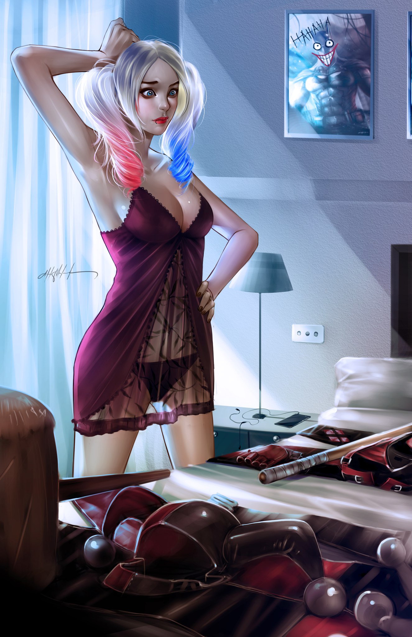 1325x2048, 430 Kb / аниме, шары, блондинка,  Harley Quinn