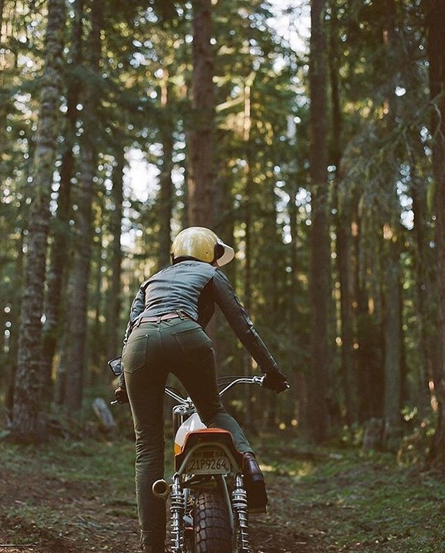 639x794, 163 Kb / лес, мопед, шлем, мотоцикл