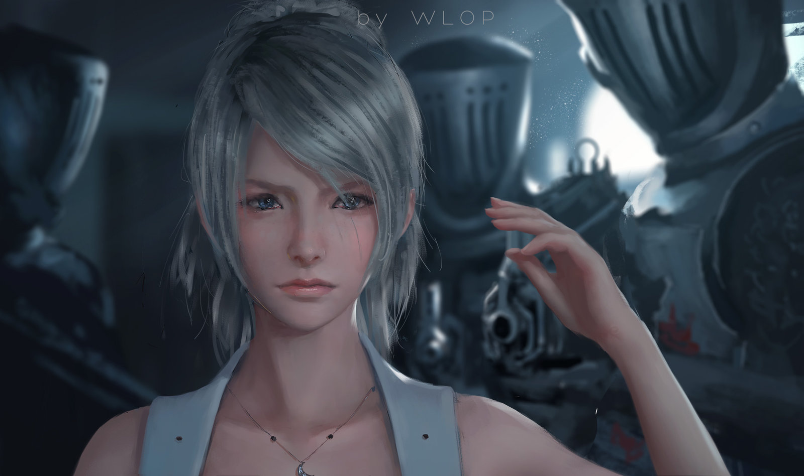 1600x948, 149 Kb / lunafreya_nox_fleuret, final_fantasy_xv, wlop, доспехи, рыцари