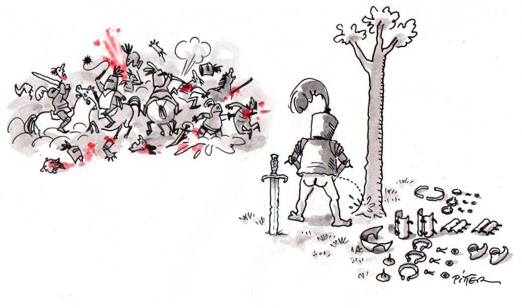 1039x614, 72 Kb / битва, латы, дерево, туалет, Klaus Pitter