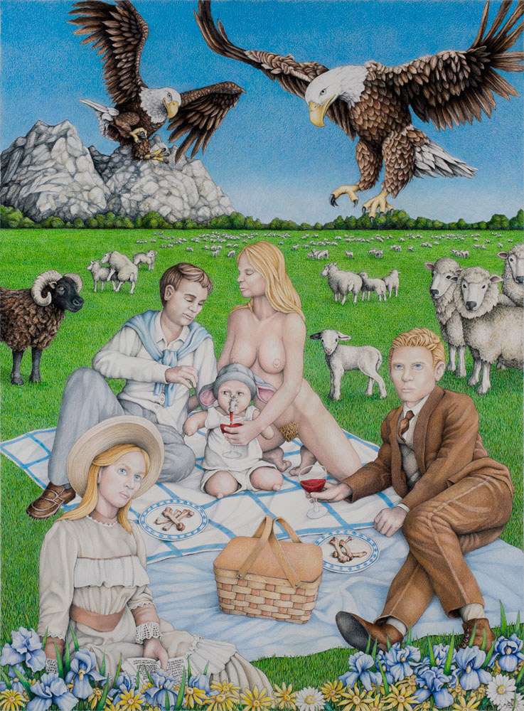 737x1000, 311 Kb / орлы, пикник, овцы, рисунок