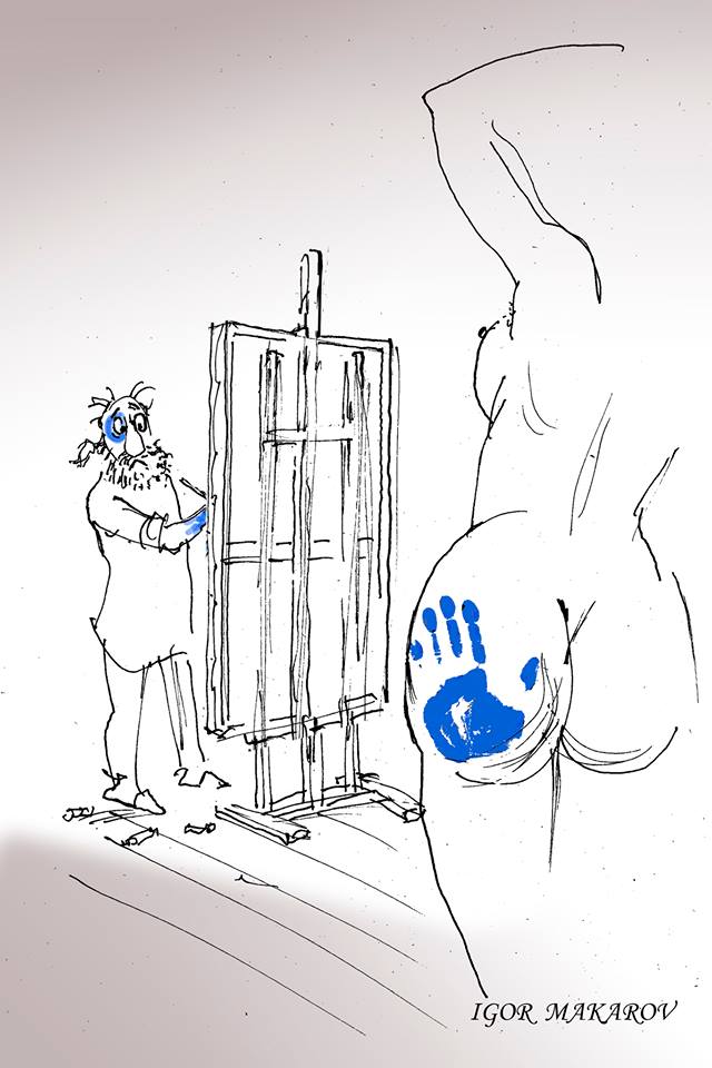 640x960, 66 Kb / художник, шлепок, оплеуха, мольберт, Макаров Игорь