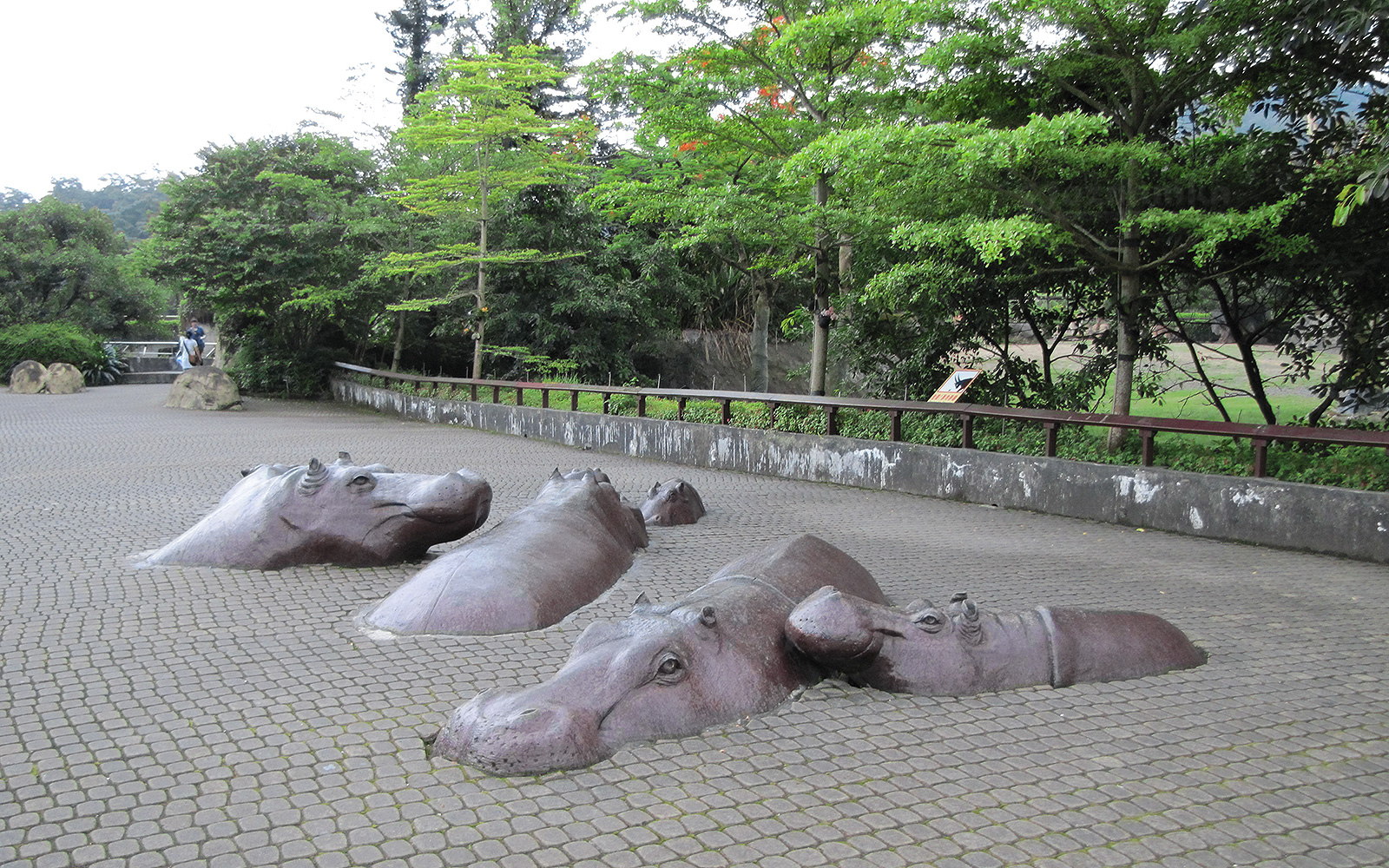 1600x1000, 601 Kb / зоопарк, скульптуры, тайбэй, бегемоты