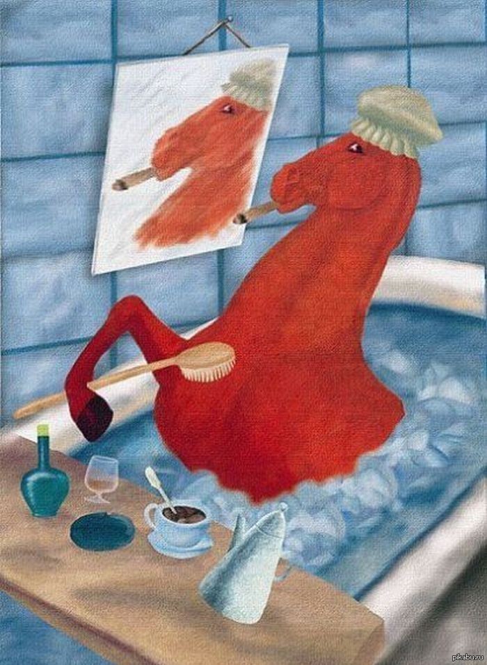 700x956, 146 Kb / купание красного коня, ремейк, рисунок