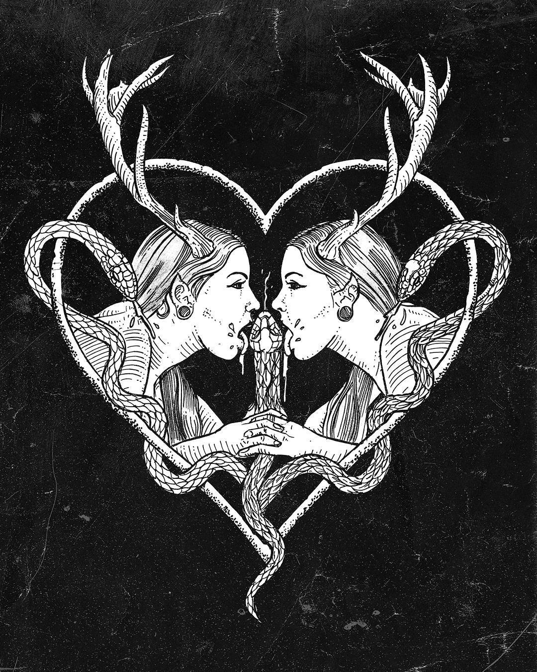 1080x1350, 376 Kb / минет, рога, сердце, змея