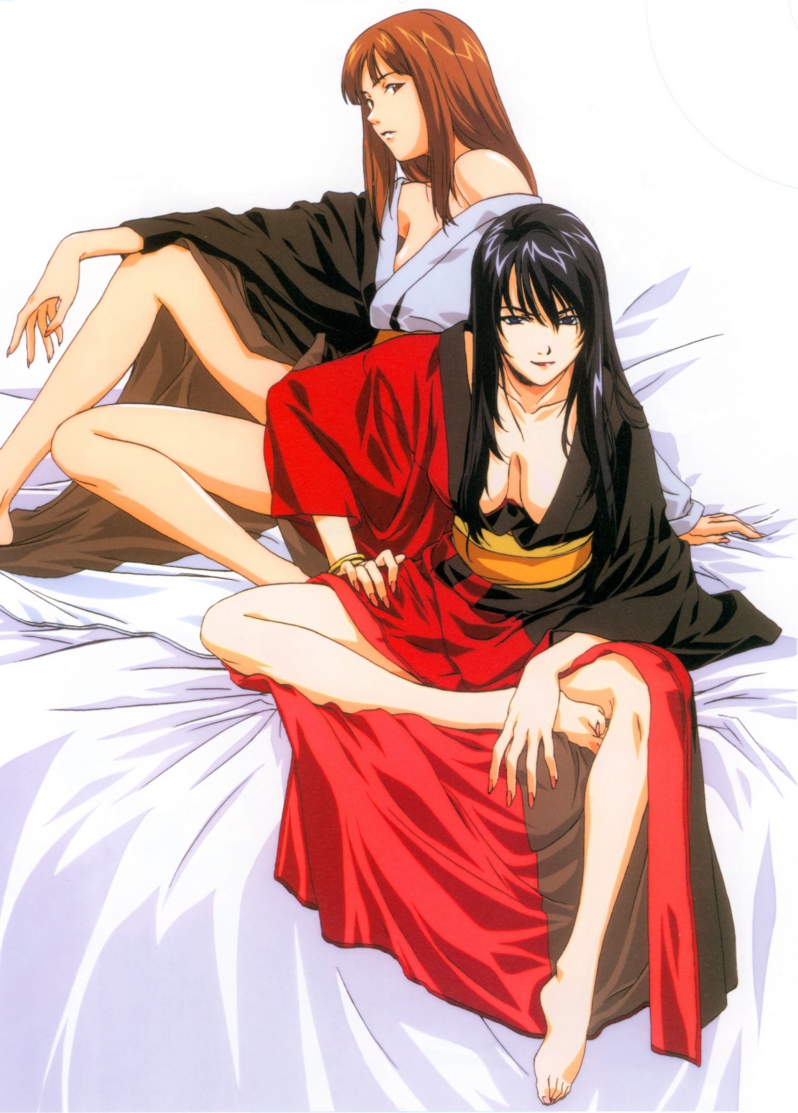 1147x1600, 459 Kb / брюнетка, постель, грудь