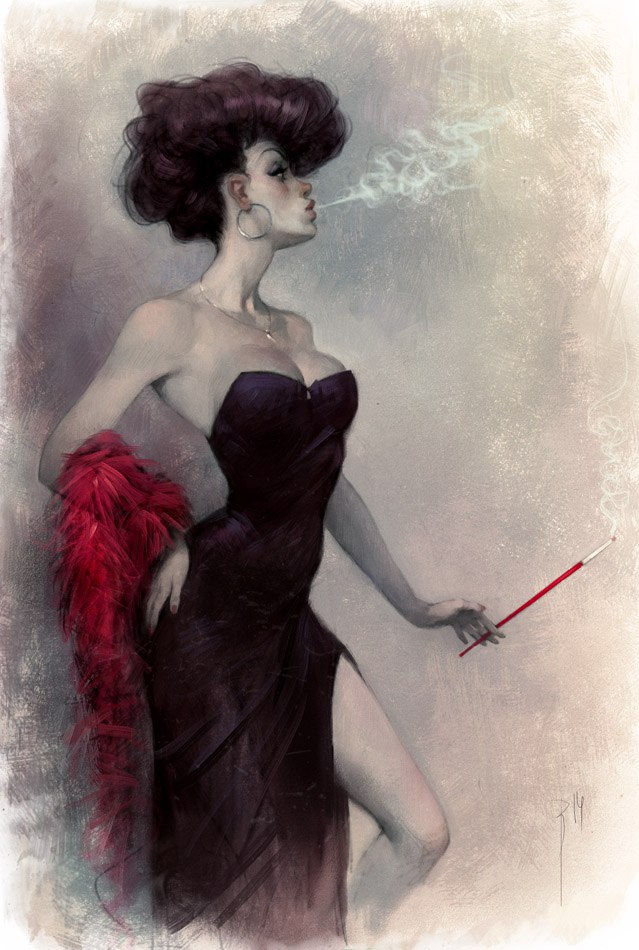 639x950, 126 Kb / мундштук, вырез сигарета, боа, Вальдемар Казак