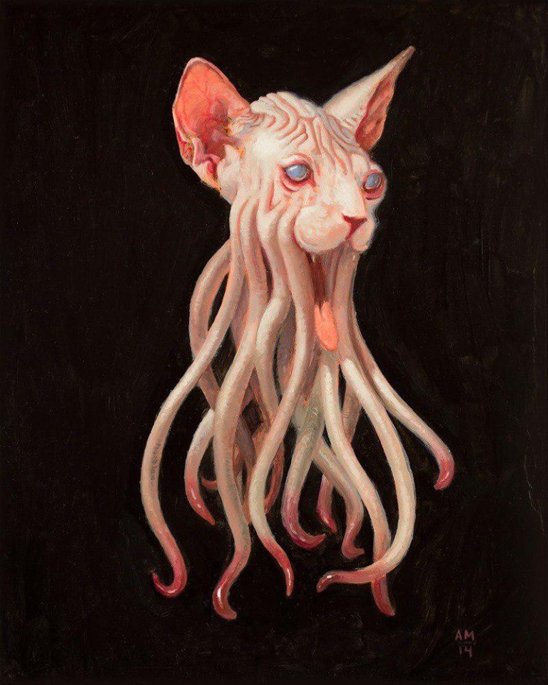 768x960, 132 Kb / Aaron B Miller, кот, щупальца