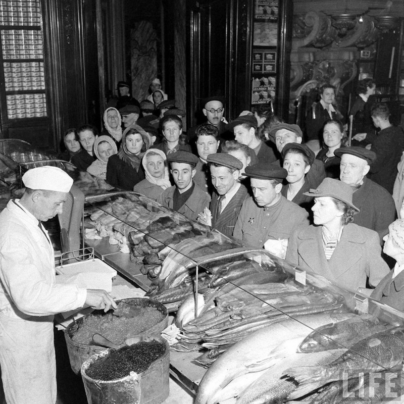 800x800, 204 Kb / магазин, прилавок, ссср, икра, ч/б