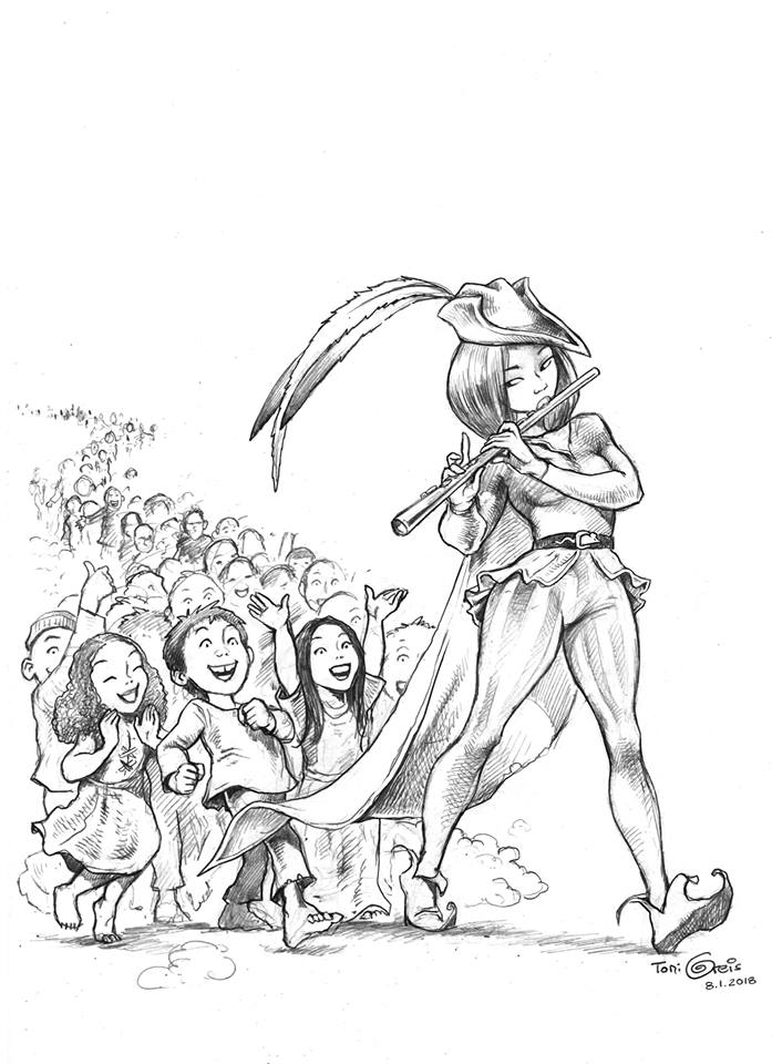 697x960, 84 Kb / дети, дудочка, Toni Greis