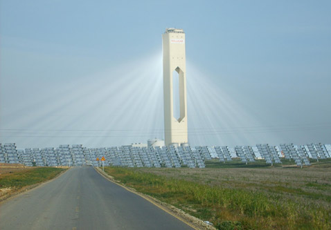 478x333, 28 Kb / solar, tower, Sanlucar la Mayor, солнечная, башня, электростанция