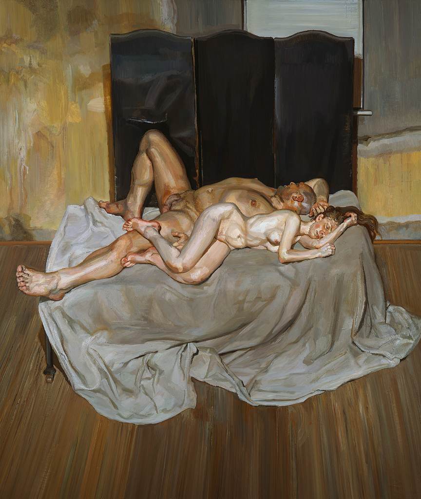 864x1024, 98 Kb / мужчина, женщина, кровать, картина