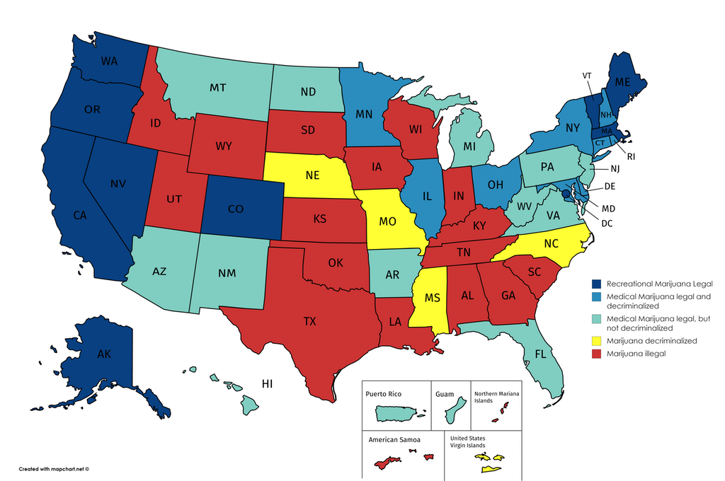 1024x680, 284 Kb / США, марихуана, штаты