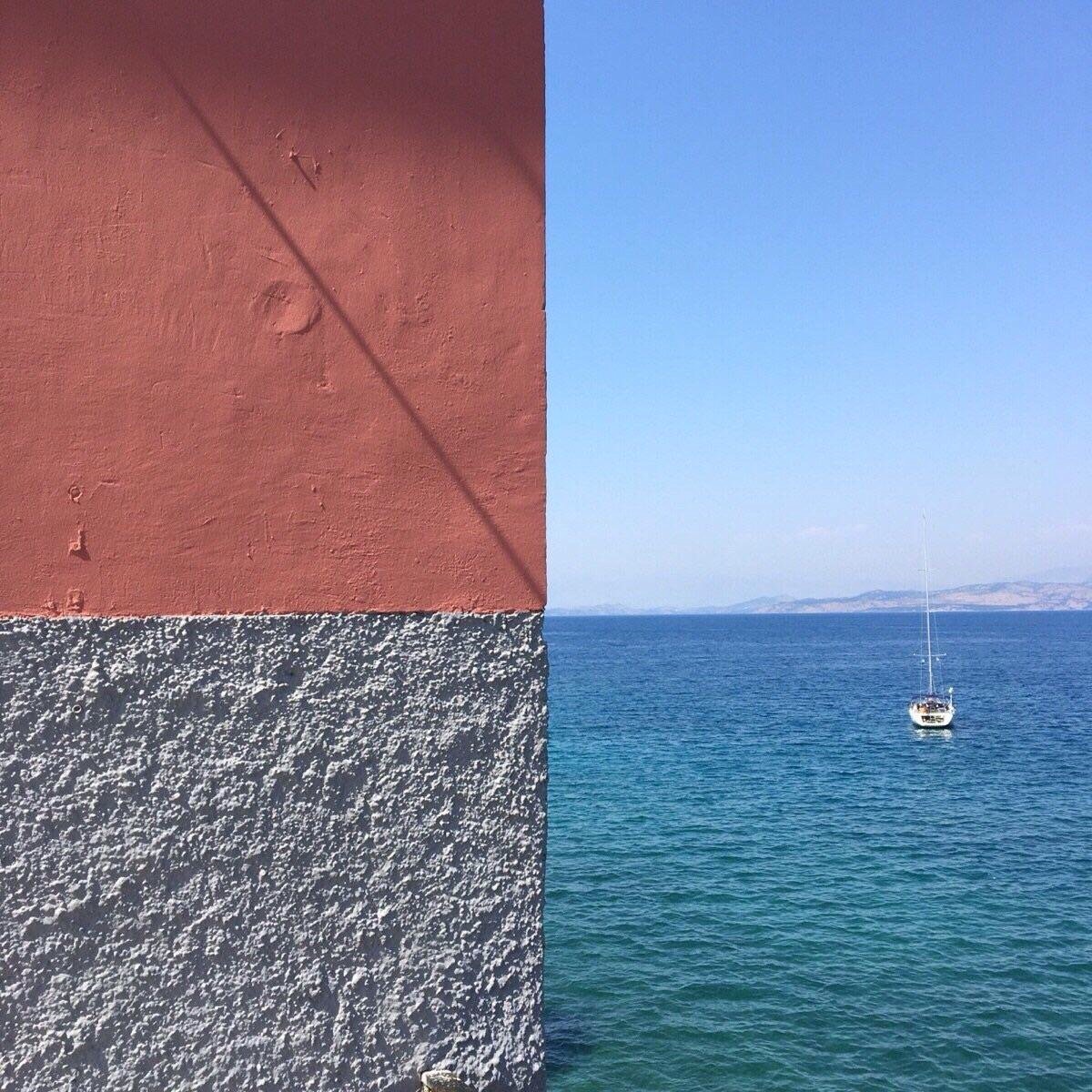 1200x1200, 342 Kb / квадрат, четыре, море, яхта, небо, стена