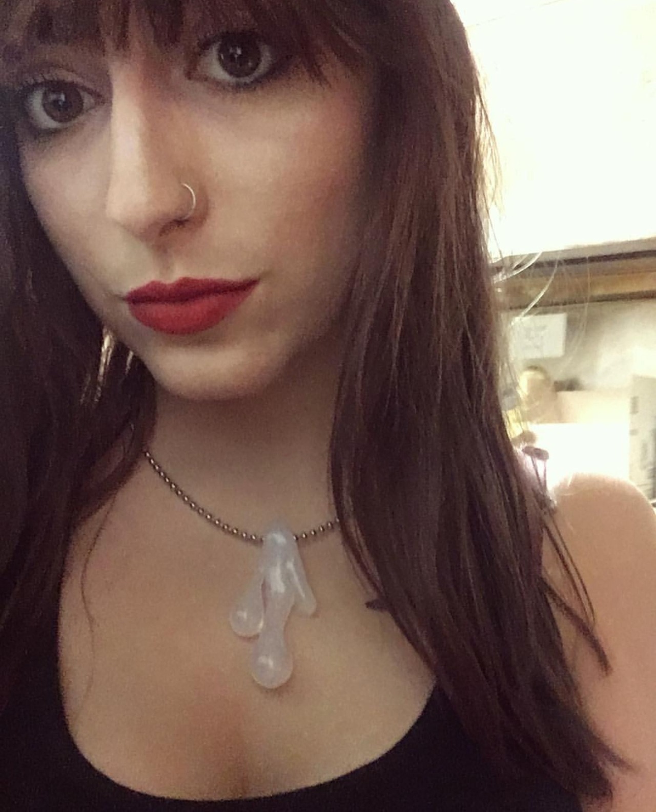 1280x1585, 256 Kb / девка, пирсинг, кулон, эякулят