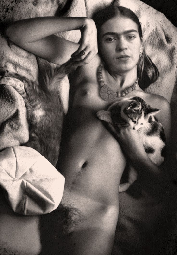 736x1060, 116 Kb / Фрида, котята, бусы, ч/б