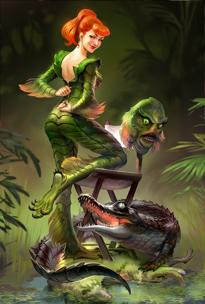 714x1060, 566 Kb / крокодил, рыжая, Болотная Тварь, scebiqu