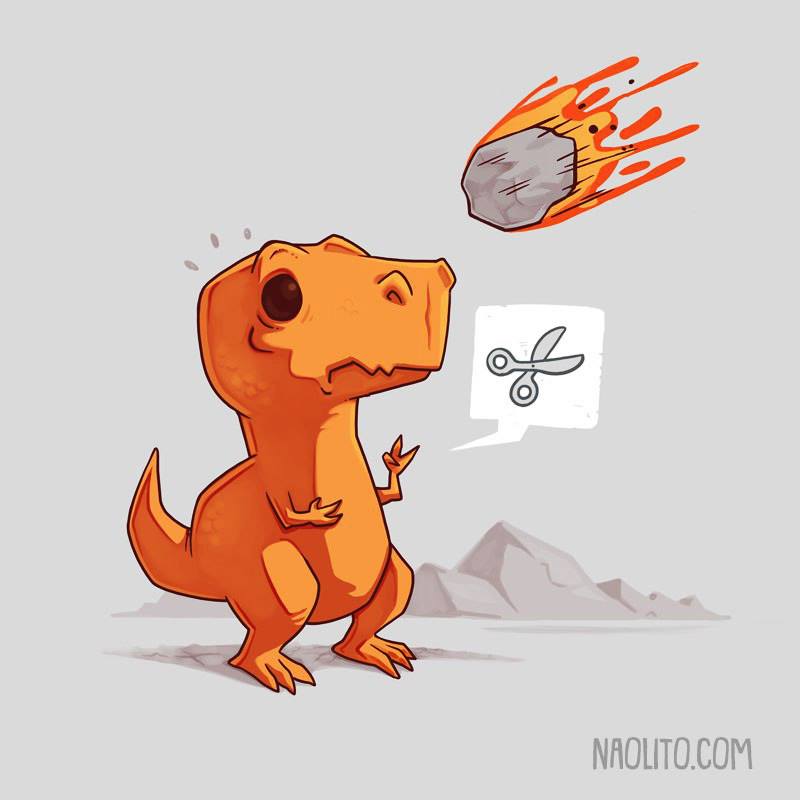 800x800, 35 Kb / КНБ, камень, ножницы, астероид, динозавр, Naolito