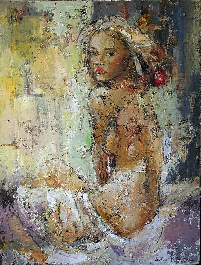 648x852, 189 Kb / девка, картина, мазки