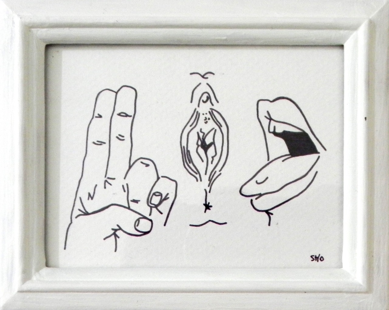 1280x1019, 268 Kb / пальцы, язык, вагина, куннилингус, рисунок