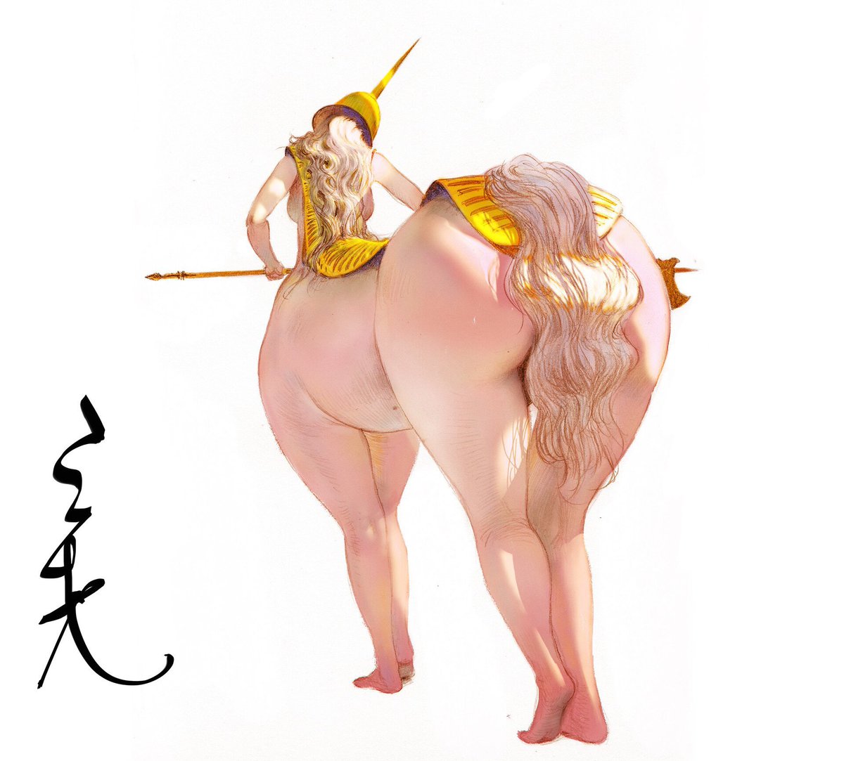 1200x1083, 107 Kb / кентавр, дама, грива, копье