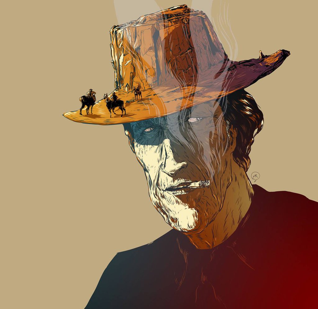 1024x997, 119 Kb / ковбой, шляпа, сигарета, каньон